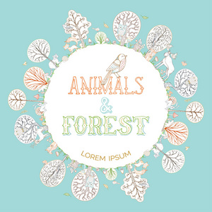 概述的动物和森林
