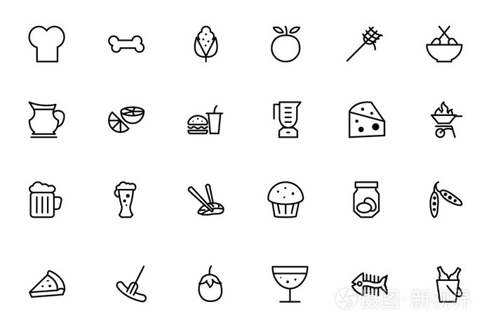 食物矢量轮廓图标 5插画-正版商用图片0c4l64-摄图新视界