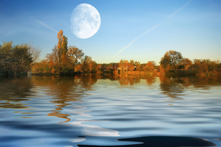 小池塘藏月亮图片