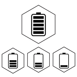 简单的电池图标，带电量。多边形水平