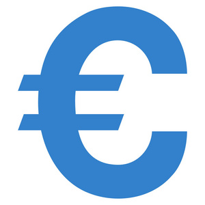 欧元符号平面矢量图标