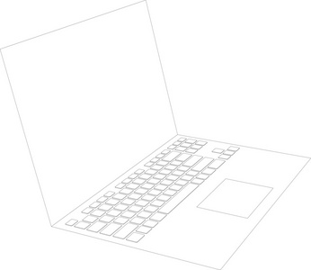 笔记本电脑素描图片