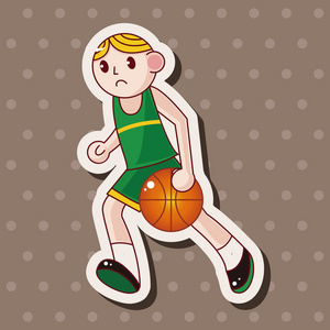 篮球运动员卡通元素矢量 eps