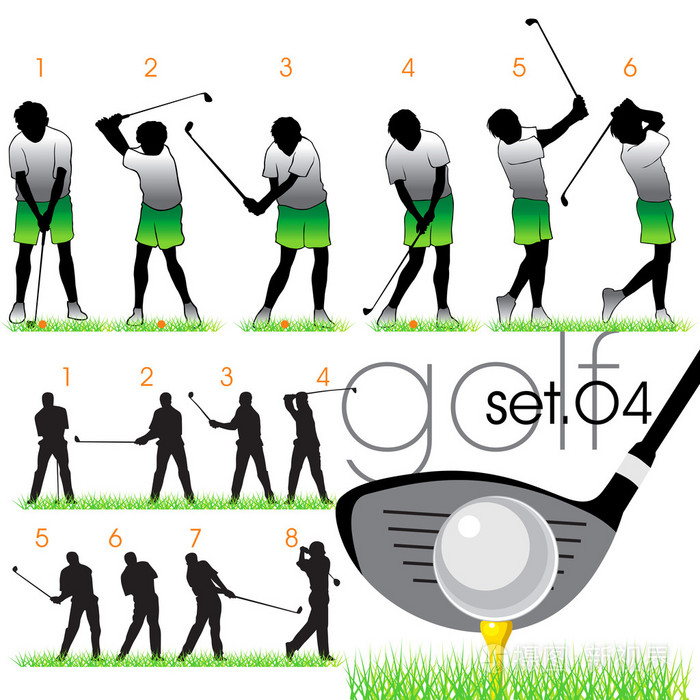高尔夫动作分解高清图图片