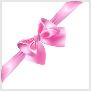 粉红色的蝴蝶结缎带，位于对角