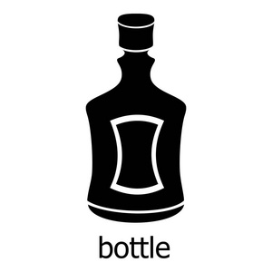 酒精瓶图标，简单的黑色风格