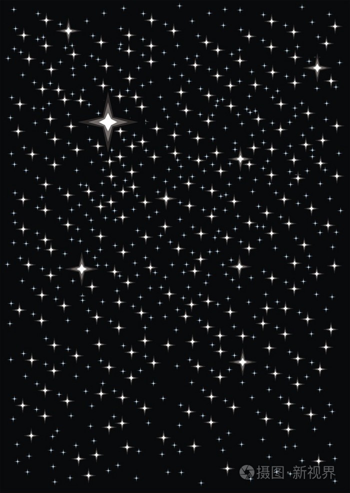在黑色的天空上的星星