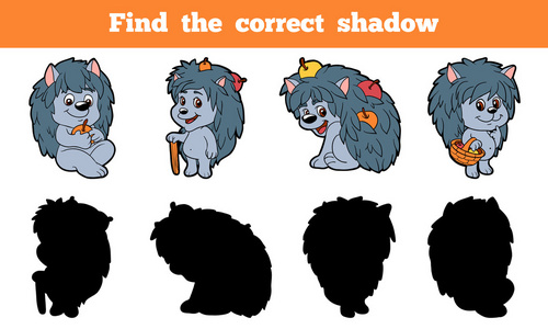 刺猬剪影找到正确的影子刺猬照片