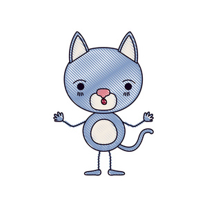 彩色蜡笔剪影漫画的可爱猫咪吃惊的表情插画 正版商用图片0c0m7m 摄图新视界 彩色蜡笔剪影漫画的可爱猫咪吃惊的表情插画 正版商用图片0c0m7m 摄图新视界