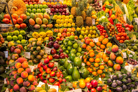 在西班牙巴塞罗那的 la Boqueria 市场