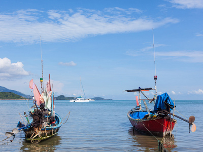传统的泰国小船，在苏梅岛泰国