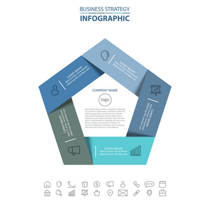 五角大楼业务图表战略设计元素模板