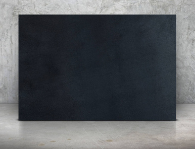空白的长黑色帆布框架 grunge 混凝土室，模拟了 te