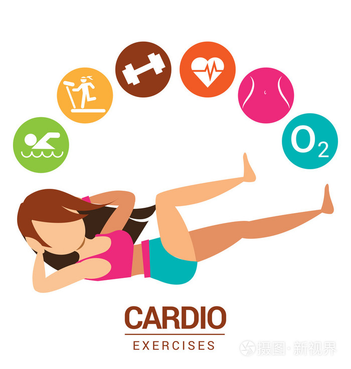 有氧运动图标与妇女运动