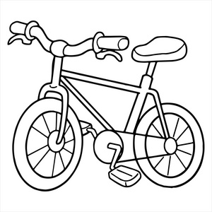 孤立在白色的自行车卡通插图