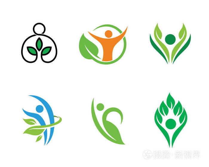 自然人民广场徽标模板设计矢量