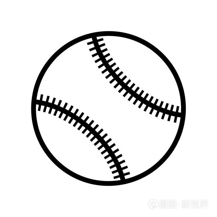 白色和黑色的孤立的棒球球矢量插画-正版商用图片0c63c4-摄图新视界