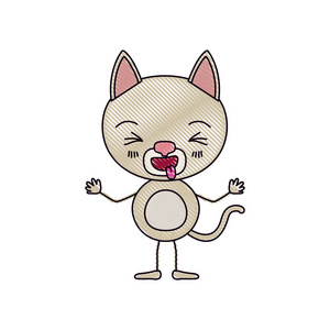 彩色蜡笔剪影漫画的可爱猫咪吃惊的表情相似素材图片 摄图新视界 彩色蜡笔剪影漫画的可爱猫咪吃惊的表情相似素材图片 摄图新视界
