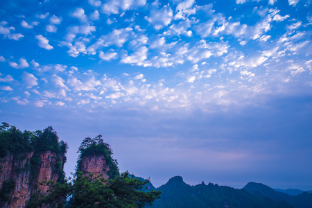 清晨在张家界山国家公园，中国