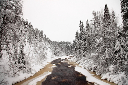 在芬兰的冬天风景