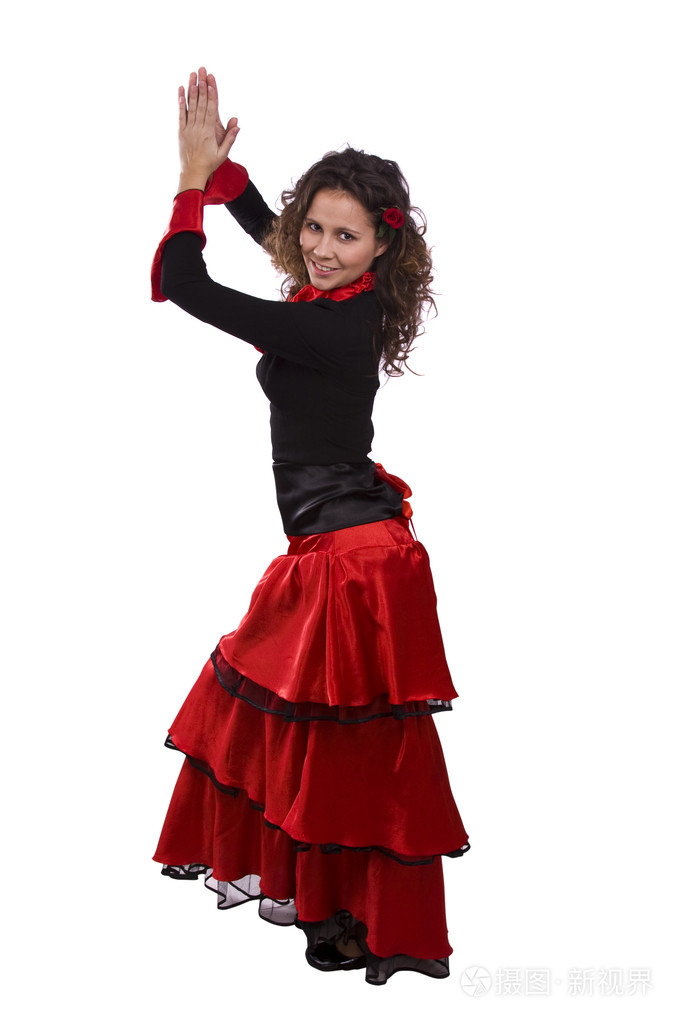 万圣节西班牙服饰的女人