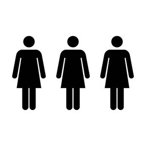 人们图标向量组的妇女团队标志符号象形符号的插图