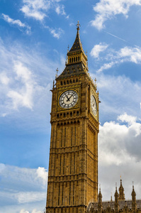 大笨钟，伦敦，英国。一个受欢迎的伦敦地标，视图