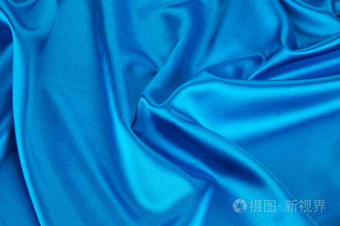 蓝色的丝绸布料纹理
