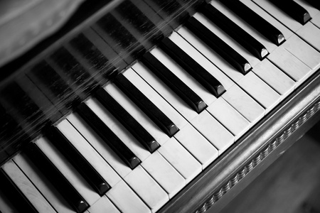 老式钢琴的键盘