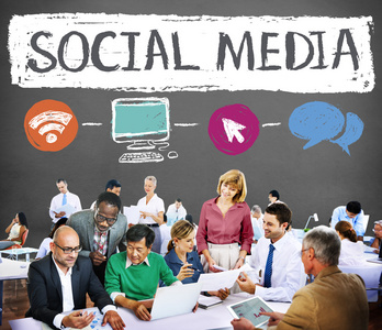社交媒体技术连接概念