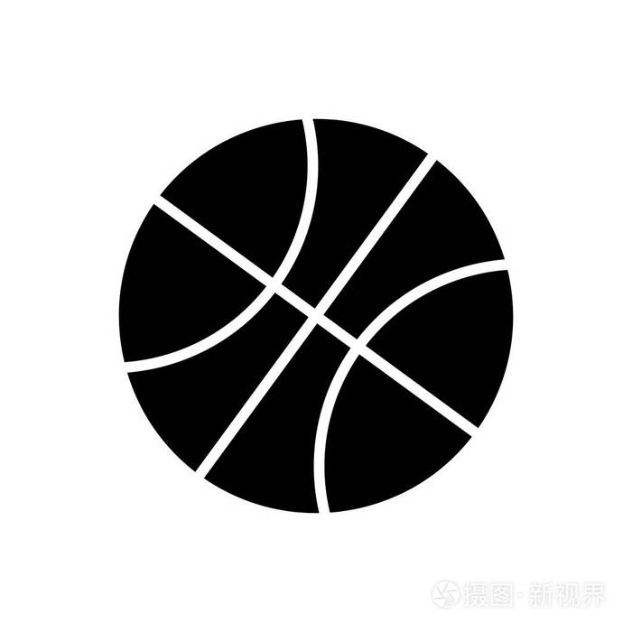 孤立的黑色和白色篮球球剪影矢量