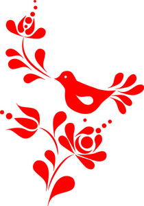 红春鸟和花