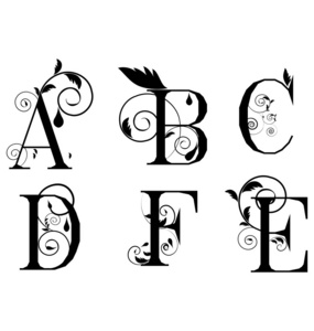 字母表剪影图片