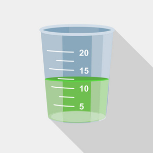 测量杯图标，平面样式