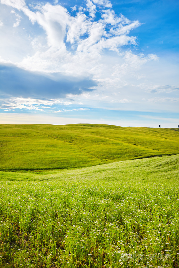 阳光灿烂的日子托斯卡纳丘陵照片-正版商用图片0c70au-摄图新视界