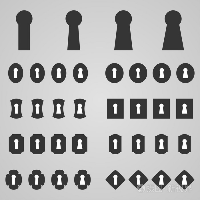 设置的钥匙孔,矢量图插画-正版商用图片0c76rh-摄图新视界