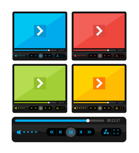 矢量彩色视频播放器皮肤设置图片