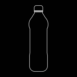 水塑料瓶白色路径图标