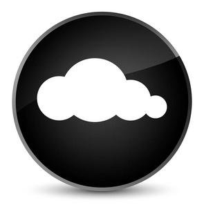 云的图标优雅黑色圆形按钮
