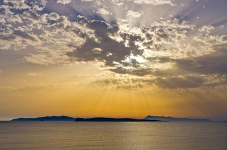 美丽的日落群岛，希腊科孚岛