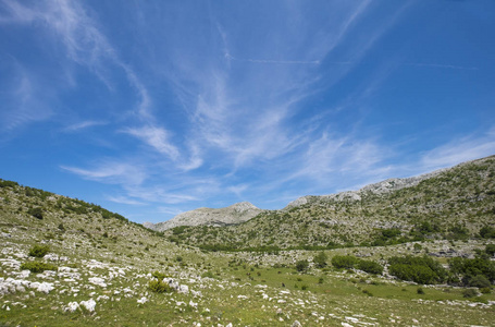 风景在山区 biokovo 国家公园在克罗地亚欧洲