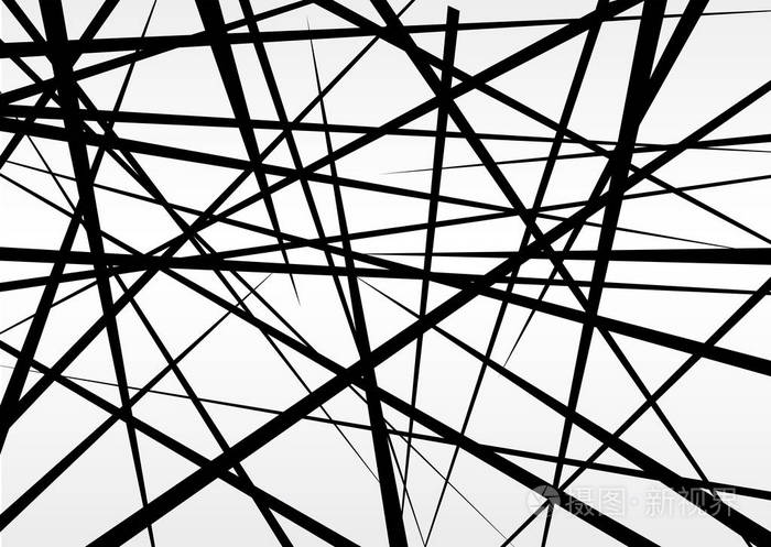 随机混沌抽象几何图案线条,纹理.当代艺术像图.水平的海报.矢量图.