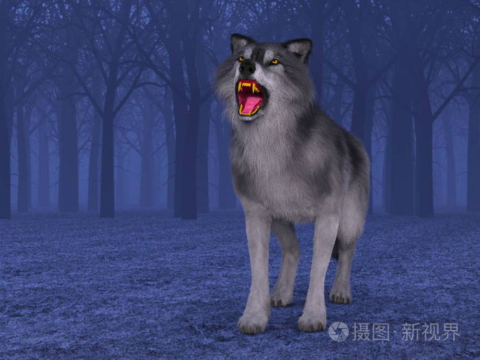 3dcg渲染的一只狼