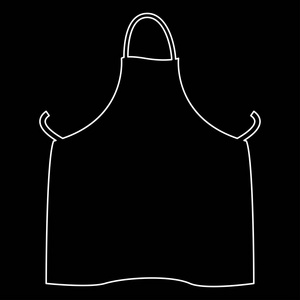 厨房围裙白色路径图标图片