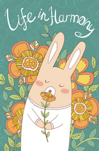 兔子卡与花