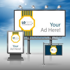 广告牌,灯箱标记 插画