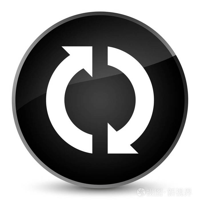 更新图标优雅黑色圆形按钮