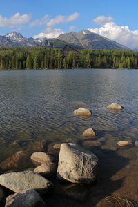在斯洛伐克 Tatra 山脉Strbske 湖的美丽湖