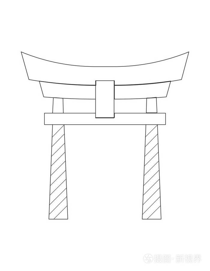 日本牌坊门图标说明插画-正版商用图片0c8fuv-摄图新视界
