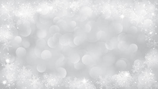 圣诞节背景与框架的雪花和散景效果